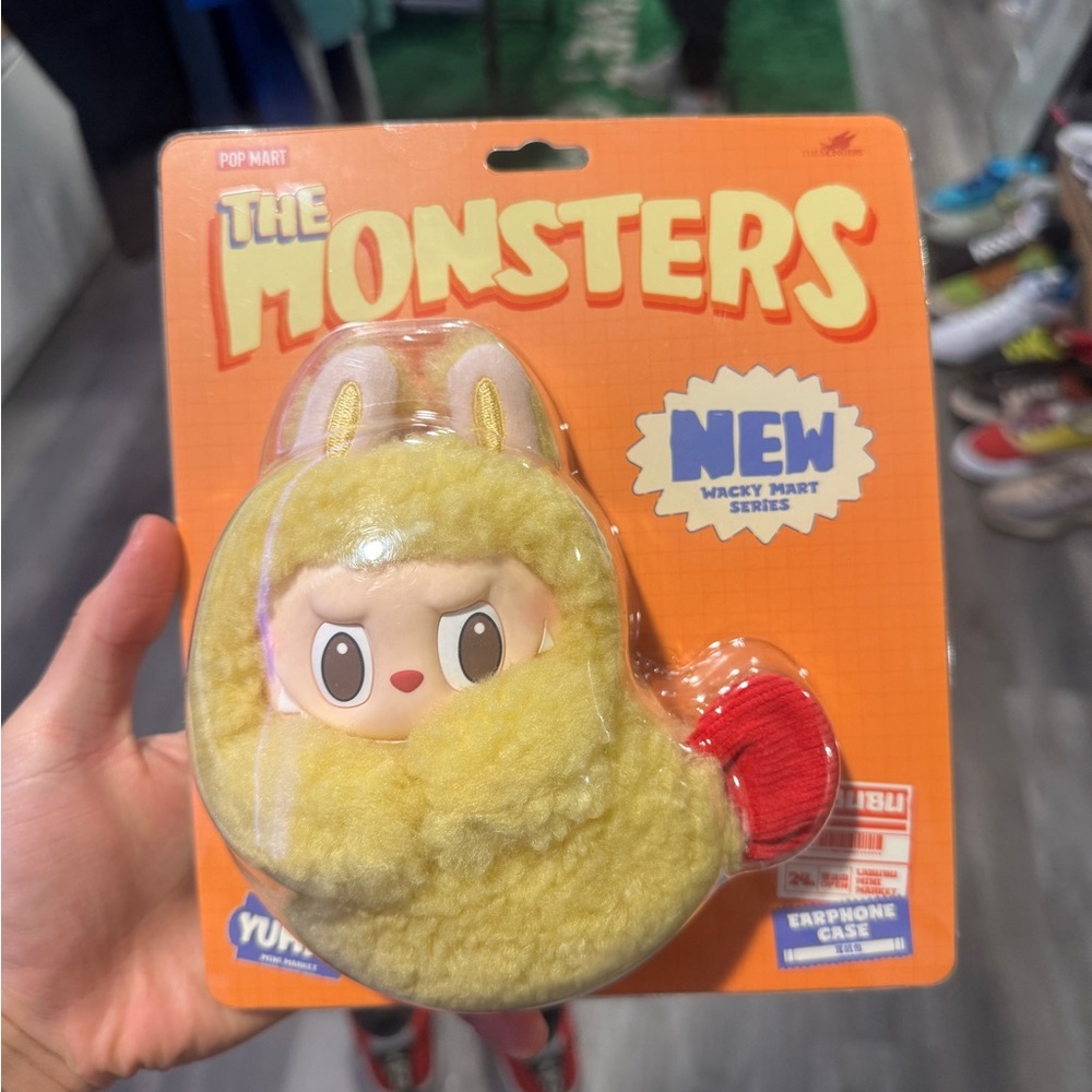 Authentic Pop Mart Labubu The Monster Wacky Mart Shrimp Tempura Earphone CaseUSA